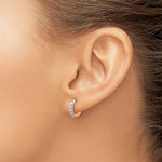 Diamond Round Hinged Hoop Earrings - 14k Rose Gold / Diamond / 1/3 ctw.