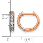 Diamond Round Hinged Hoop Earrings - 14k Rose Gold / Diamond / 1/3 ctw.
