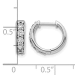 Diamond Round Hinged Hoop Earrings - 10k White Gold / None / 1/2 ctw.