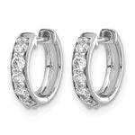 Diamond Round Hinged Hoop Earrings - 14k White Gold / Diamond / 1/2 ctw.