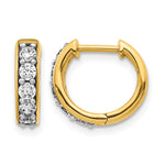Diamond Round Hinged Hoop Earrings - 14k Yellow Gold / Diamond / 1/2 ctw.
