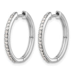 14k Gold 22mm Diamond Hinged Hoop Earrings, view 2 - 14k White Gold / 1/4 ctw.