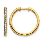 14k Gold 22mm Diamond Hinged Hoop Earrings - 14k Yellow Gold / 1/4 ctw.