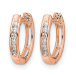 Gold Diamond Hinged Hoop Earrings - 14k Rose Gold