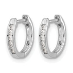 Gold Diamond Hinged Hoop Earrings - 14k White Gold
