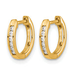 Gold Diamond Hinged Hoop Earrings - 14k Yellow Gold