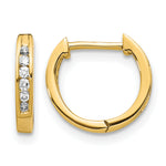 Gold Diamond Hinged Hoop Earrings - 14k Yellow Gold