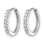 Diamond Hinged Hoop Earrings - 14k White Gold