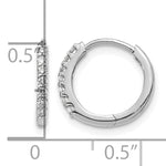 Diamond Hinged Hoop Earrings - 14k White Gold