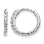 Diamond Hinged Hoop Earrings - 14k White Gold