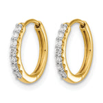 Diamond Hinged Hoop Earrings - 14k Yellow Gold