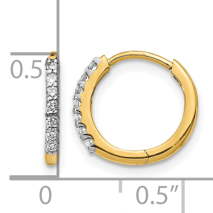 Diamond Hinged Hoop Earrings - 14k Yellow Gold