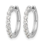 14k White Gold 1/3 carat Diamond Hinged Hoop Earrings