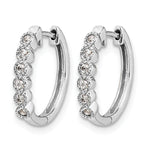 1/8 carat Diamond Round Hinged Hoop Earrings - 10k White Gold / None