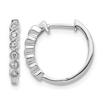 1/8 carat Diamond Round Hinged Hoop Earrings - 10k White Gold / None