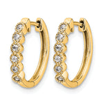 1/8 carat Diamond Round Hinged Hoop Earrings - 10k Yellow Gold / None