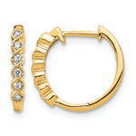 1/8 carat Diamond Round Hinged Hoop Earrings - 10k Yellow Gold / None