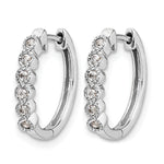 1/8 carat Diamond Round Hinged Hoop Earrings - 14k White Gold / Diamond