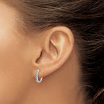 1/8 carat Diamond Round Hinged Hoop Earrings - 14k White Gold / Diamond