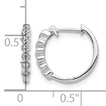 1/8 carat Diamond Round Hinged Hoop Earrings - 14k White Gold / Diamond