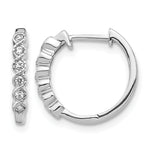 1/8 carat Diamond Round Hinged Hoop Earrings - 14k White Gold / Diamond, Lab Grown