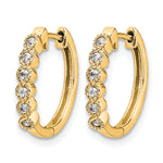 1/8 carat Diamond Round Hinged Hoop Earrings - 14k Yellow Gold / White Diamond