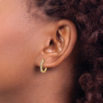 1/8 carat Diamond Round Hinged Hoop Earrings - 14k Yellow Gold / White Diamond
