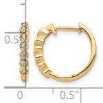 1/8 carat Diamond Round Hinged Hoop Earrings - 14k Yellow Gold / White Diamond