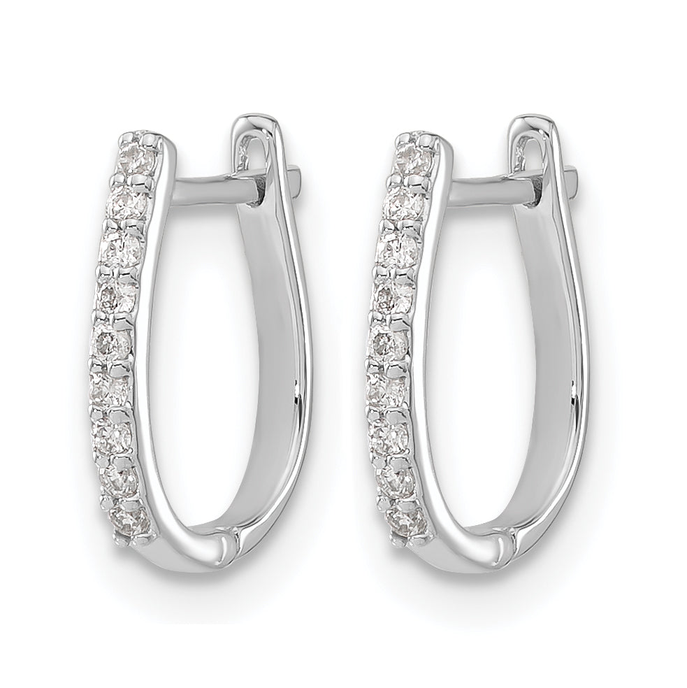 Diamond Hinged Hoop Earrings - 14k White Gold / Diamond