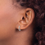Diamond Hinged Hoop Earrings - 14k White Gold / Diamond