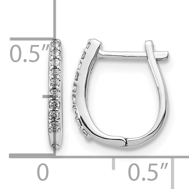 Diamond Hinged Hoop Earrings - 14k White Gold / Diamond