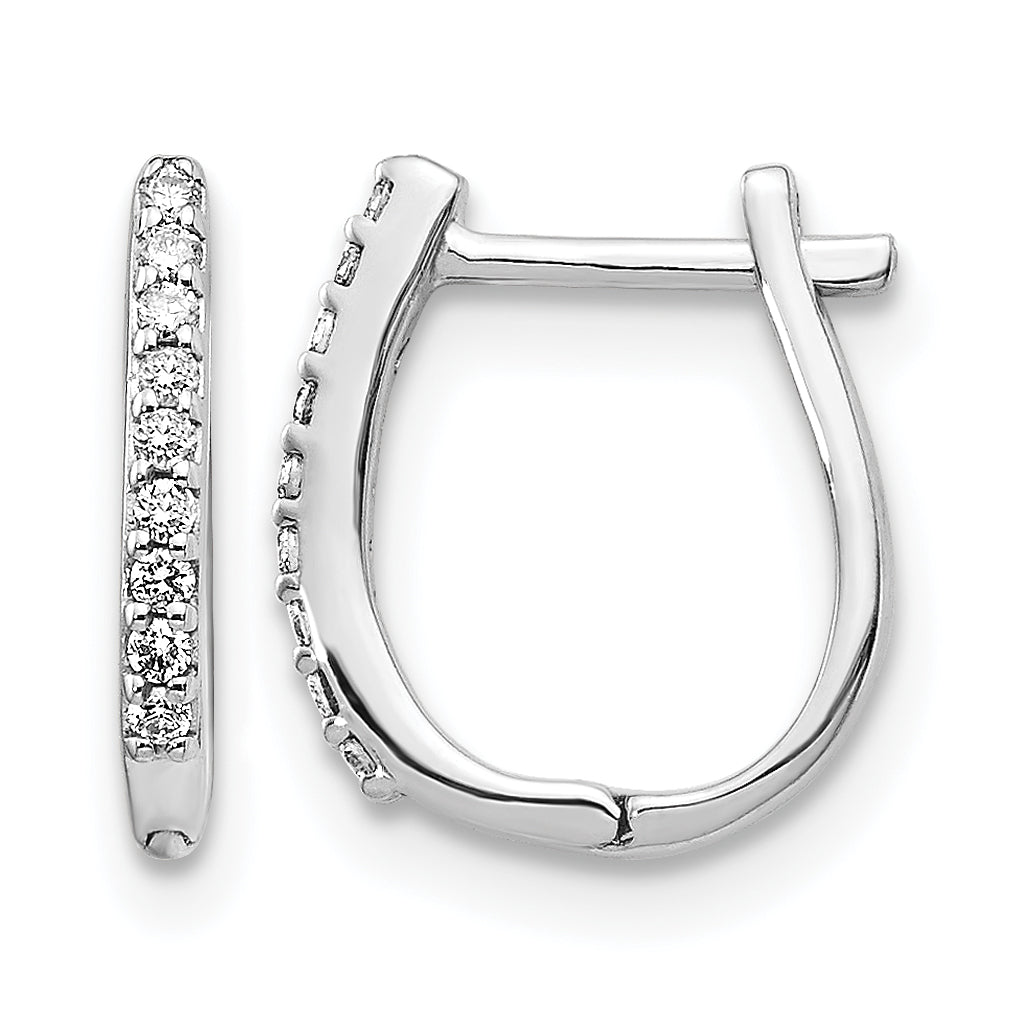 Diamond Hinged Hoop Earrings - 14k White Gold / Diamond