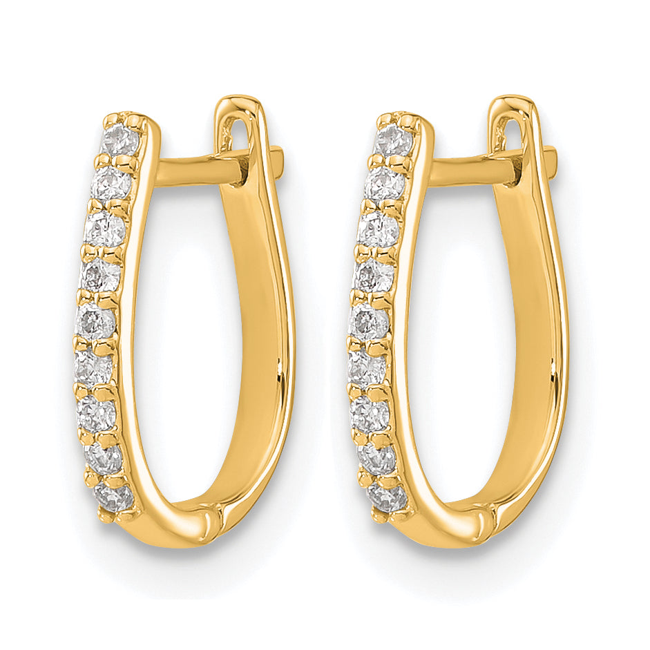 Diamond Hinged Hoop Earrings - 14k Yellow Gold / None