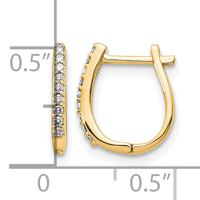 Diamond Hinged Hoop Earrings - 14k Yellow Gold / None