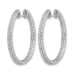 14k White Gold 3-Row Diamond In/Out Hinged Hoop Earrings, view 2 - 2-1/5 ctw.