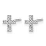 Diamond Cross Post Earrings - 14k White Gold