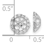 14k White Gold 1/5 carat Diamond Circle Earring Jackets