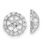 14k White Gold 1/5 carat Diamond Circle Earring Jackets