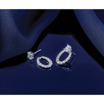 Lab Grown Diamond Oval Solitaire Earrings - 14k White Gold / 1-1/2 ctw. / VS+ F+