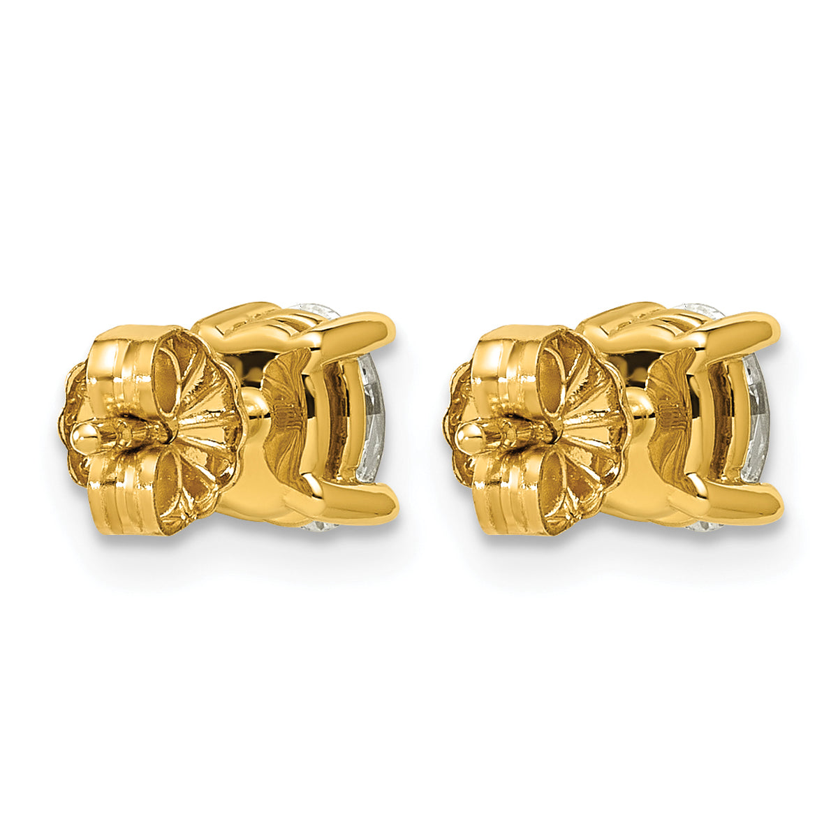 Lab Grown Diamond Oval Solitaire Earrings - 14k Yellow Gold / 3/4 ctw. / VS+ F+