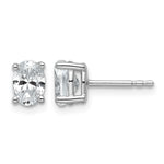 Lab Grown Diamond Oval Solitaire Earrings - 14k White Gold / 1 ctw. / VS+ F+