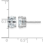 Lab Grown Diamond Oval Solitaire Earrings - 14k White Gold / 1-1/2 ctw. / VS+ F+