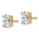 Lab Grown Diamond Oval Solitaire Earrings - 14k Yellow Gold / 1-1/2 ctw. / VS+ F+