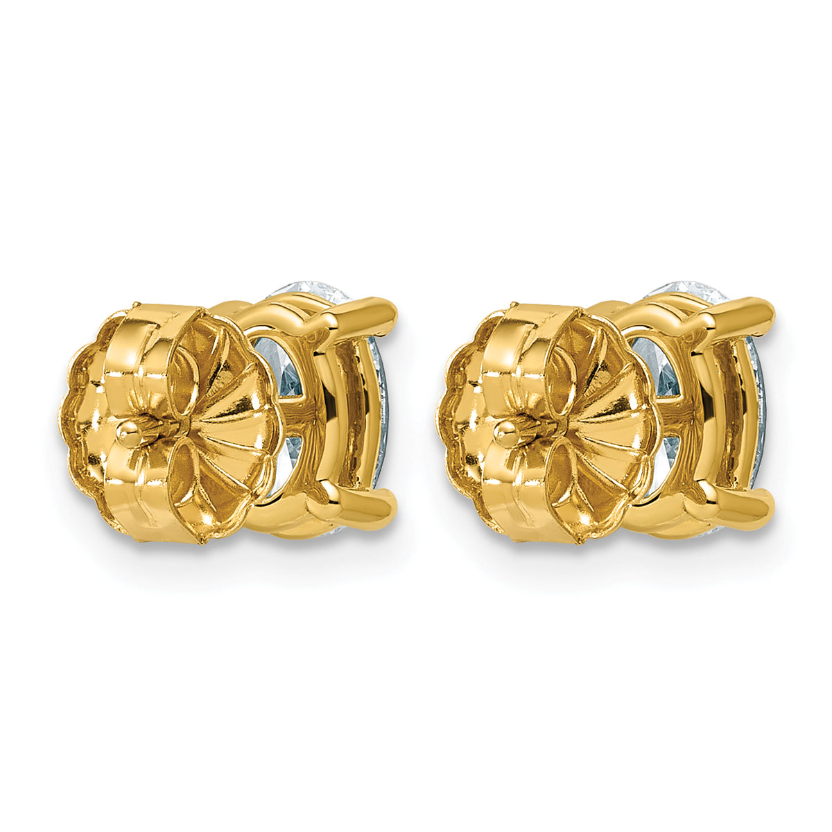 Lab Grown Diamond Oval Solitaire Earrings - 14k Yellow Gold / 1-1/2 ctw. / VS+ F+