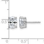 Lab Grown Diamond Oval Solitaire Earrings - 14k White Gold / 2 ctw. / VS+ F+