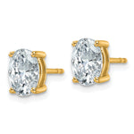 Lab Grown Diamond Oval Solitaire Earrings - 14k Yellow Gold / 2 ctw. / VS+ F+