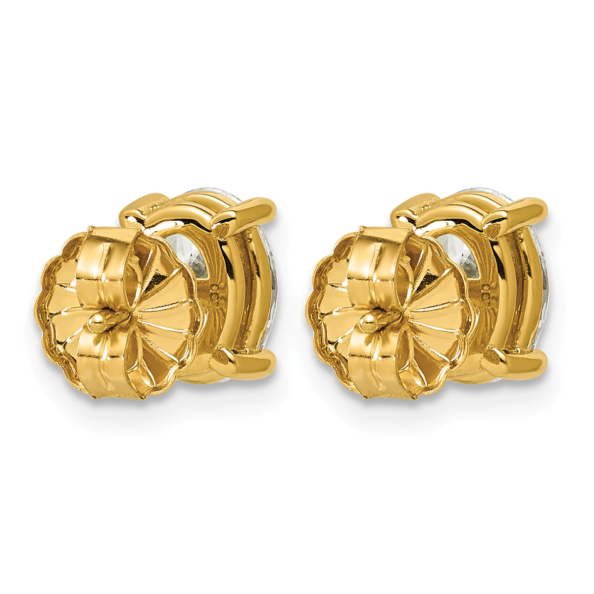 Lab Grown Diamond Oval Solitaire Earrings - 14k Yellow Gold / 2 ctw. / VS+ F+