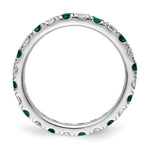 Lab Grown Diamond & Created Emerald Eternity Band - 14k White Gold / 2/3 ctw. / 4