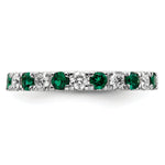 Lab Grown Diamond & Created Emerald Eternity Band - 14k White Gold / 2/3 ctw. / 4