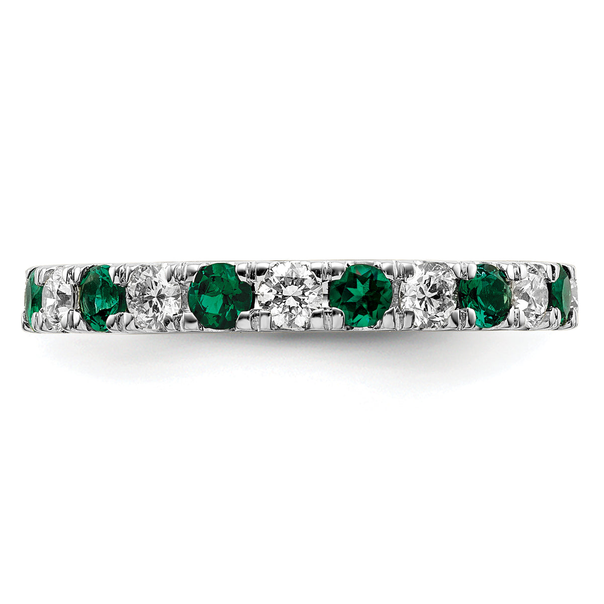 Lab Grown Diamond & Created Emerald Eternity Band - 14k White Gold / 2/3 ctw. / 4